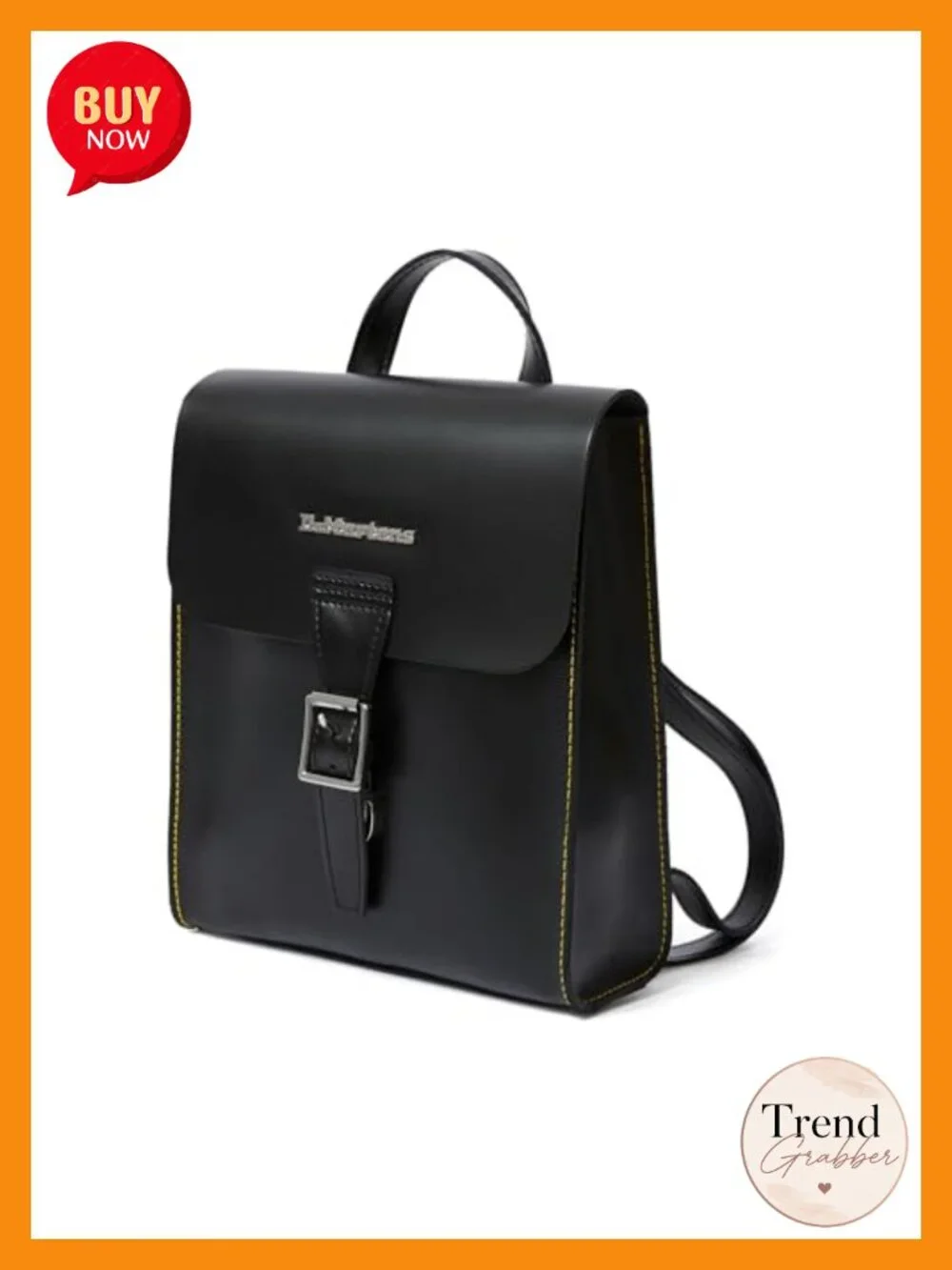 Leather Mini Box Backpack with Adjustable Straps and Interior Pockets